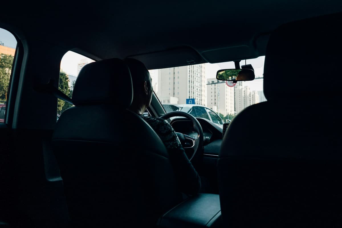 The view from the back seat towards the chauffeur