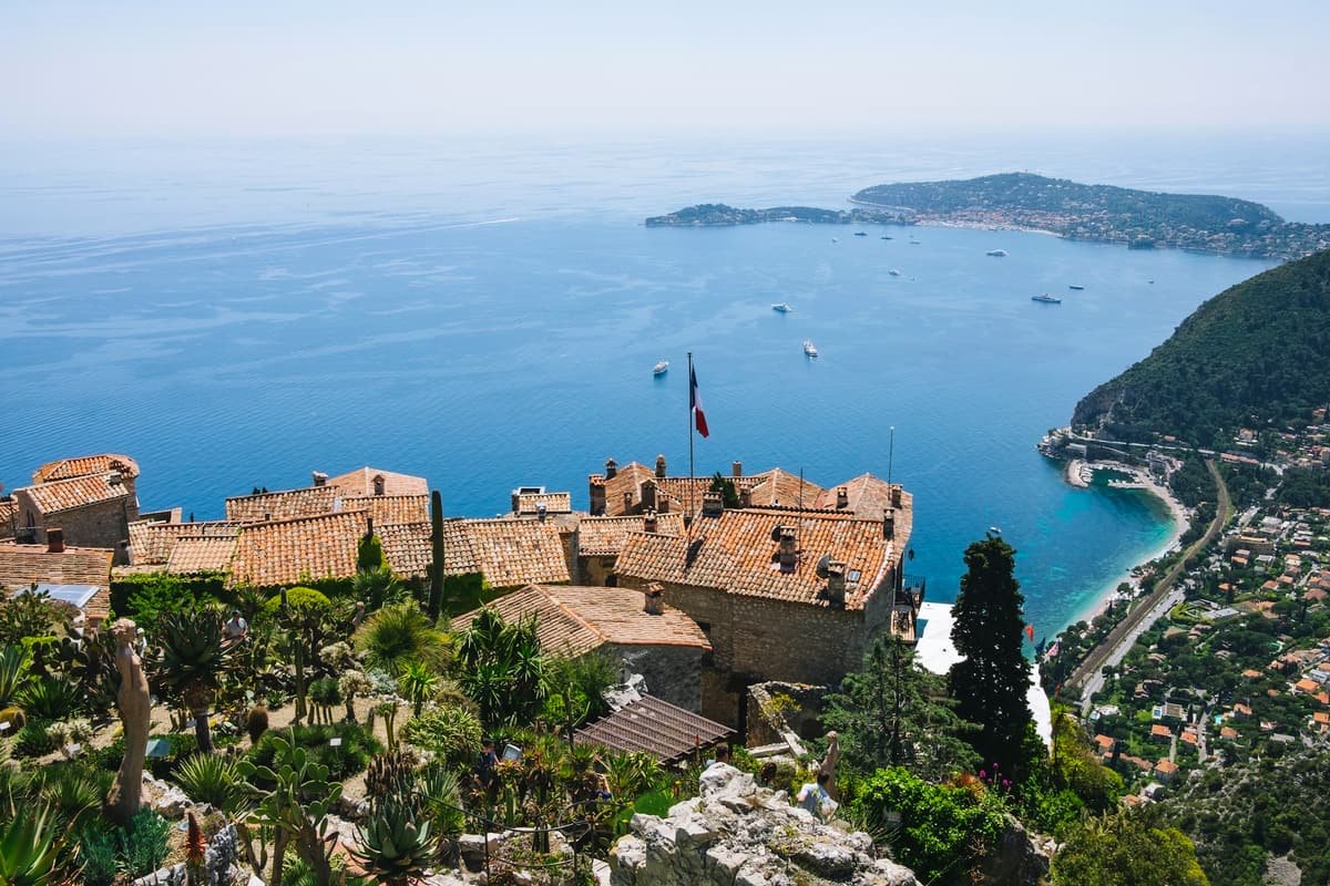 The hilltop village of Èze above the Mediterranean
